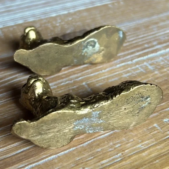 Vintage Solid Brass Leopard Place Card Holders - Picture 10 of 12